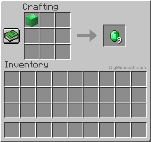 Crafting recipe for emerald