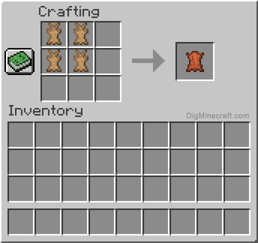 Crafting recipe for leather