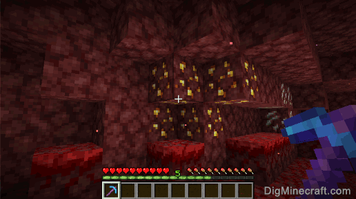 nether gold ore and pickaxe