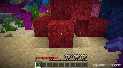 fire coral block with pickaxe