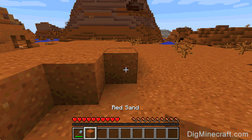 red sand gathered