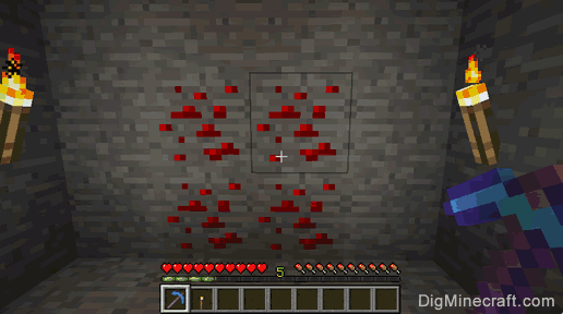 redstone ore and pickaxe