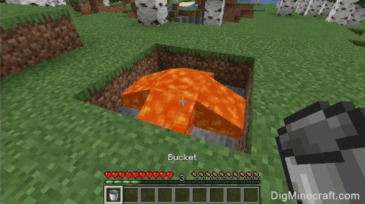 how to use a lava bucket