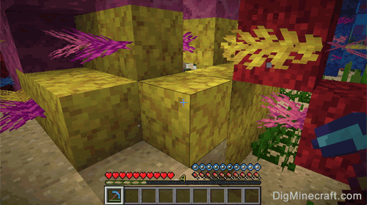 horn coral block with pickaxe