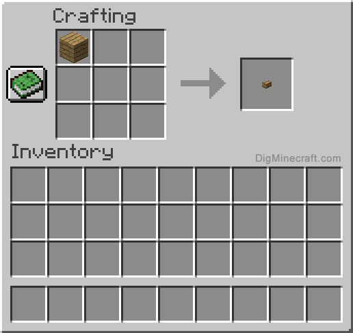 Crafting recipe for oak button