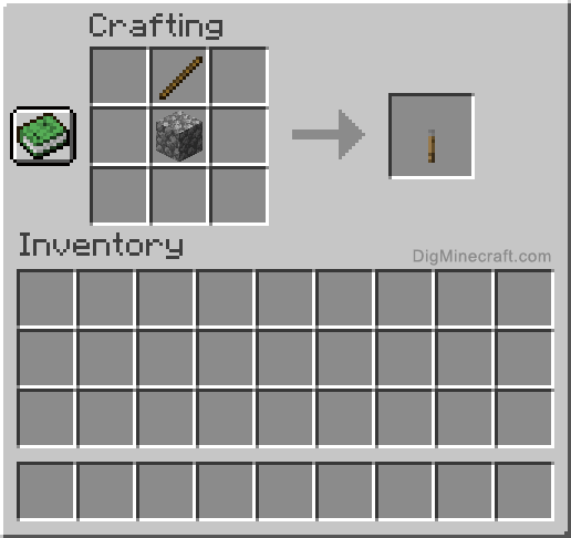 Crafting recipe for lever