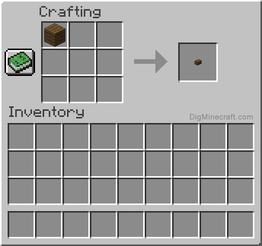 Crafting recipe for spruce button