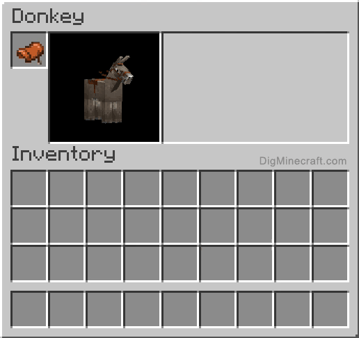 saddle equipped on donkey