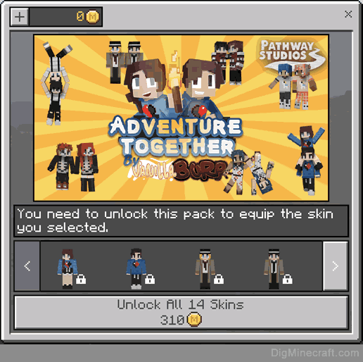 adventure together skin pack in minecraft store