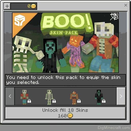 boo! skin pack in minecraft store