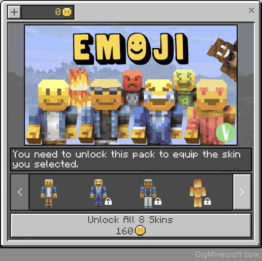 emoji skin pack in minecraft store