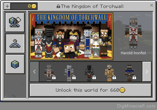 kingdom of torchwall skin pack in minecraft store