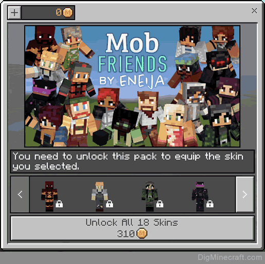 mob friends skin pack in minecraft store