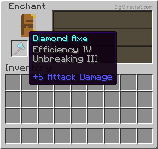 Completed enchanted diamond axe
