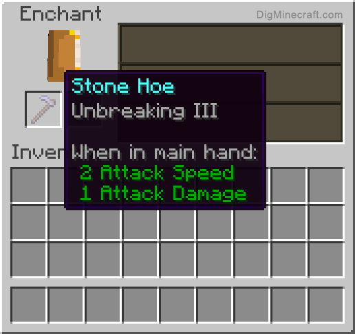 Completed enchanted stone hoe