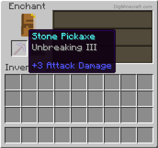Completed enchanted stone pickaxe