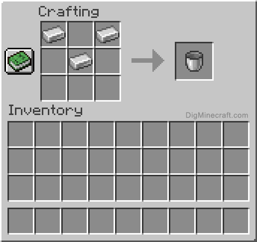 Crafting recipe for bucket