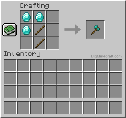 Crafting recipe for diamond axe