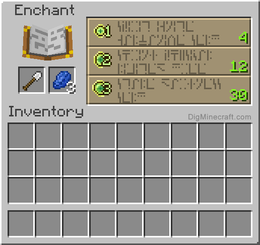 Enchant iron shovel
