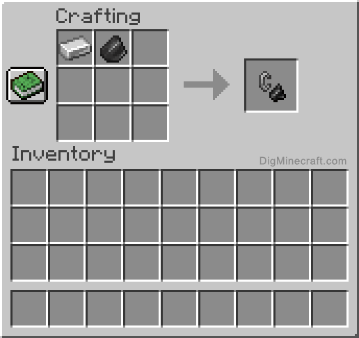 Crafting recipe for flint and steel