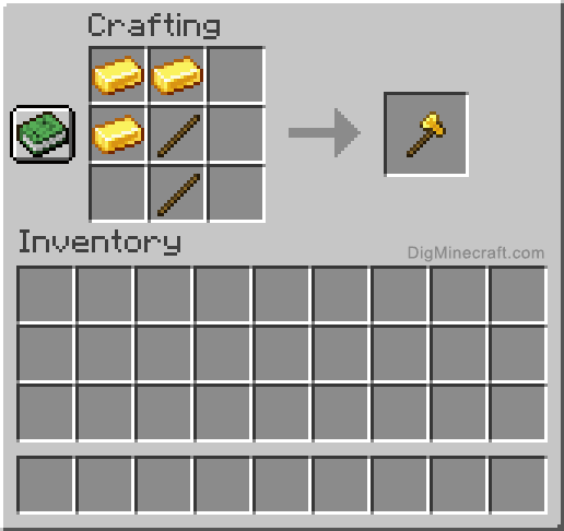 Crafting recipe for golden axe