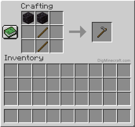 Crafting recipe for stone hoe