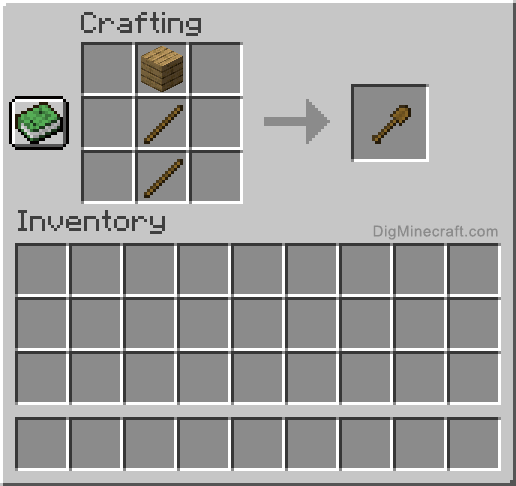 Crafting recipe for wooden shovel