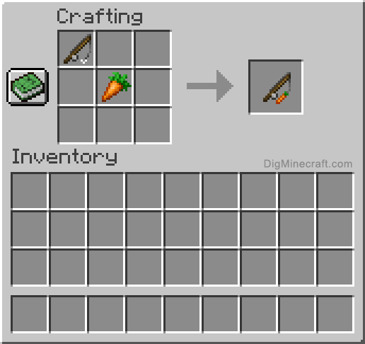 Crafting recipe for carrot on a stick
