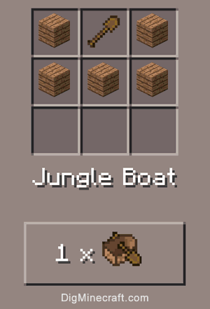 Crafting recipe for jungle boat in minecraft pe