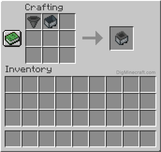 Crafting recipe for minecart with hopper