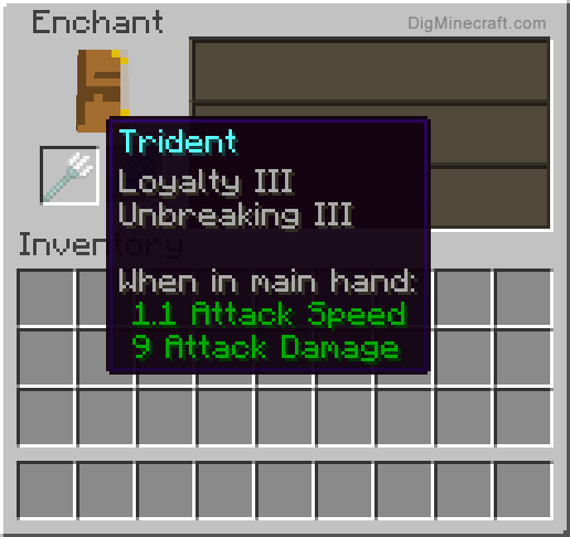 Completed enchanted trident