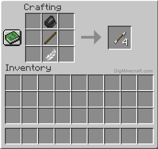 Crafting recipe for arrow