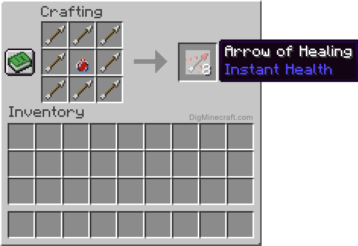 Crafting recipe for arrow of healing