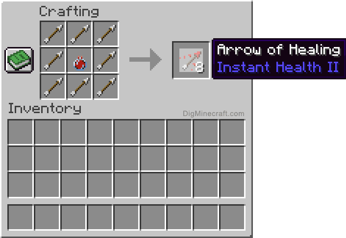 Crafting recipe for arrow of healing