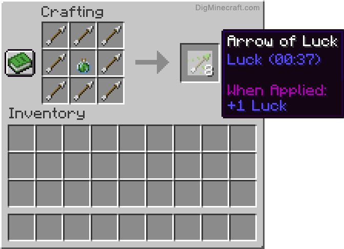 Crafting recipe for arrow of luck