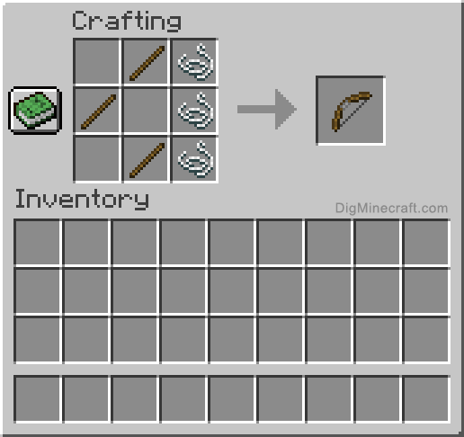 Crafting recipe for bow