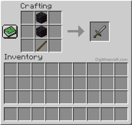 Crafting recipe for stone sword