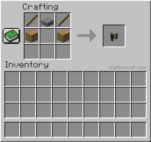 Crafting recipe for grindstone